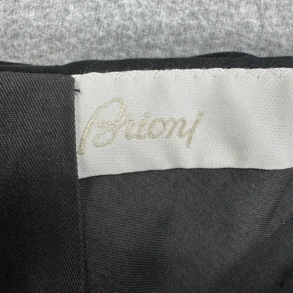 Brioni Cannes Dress Pants Mens 36x27 Black Pleated Front Straight Leg Trousers
